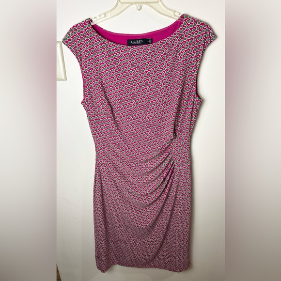 Lauren Ralph Lauren Dresses & Skirts - Lauren Ralph Lauren Sheath Jersey Dress Women’s 10 Pink Stretch Floral Career